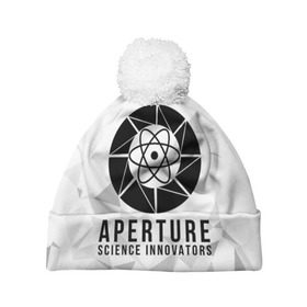 Шапка 3D c помпоном PORTAL: в Ухте, 100% полиэстер | универсальный размер, печать по всей поверхности изделия | aperture laboratories | glados | portal | portal 2 | valve | гладос | портал | портал 2 | челл