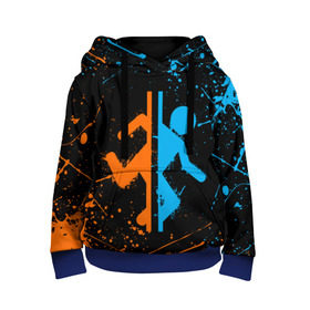 Детская толстовка 3D с принтом PORTAL в Ухте, 100% полиэстер | двухслойный капюшон со шнурком для регулировки, мягкие манжеты на рукавах и по низу толстовки, спереди карман-кенгуру с мягким внутренним слоем | aperture laboratories | glados | portal | portal 2 | valve | гладос | портал | портал 2 | челл