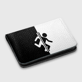 Картхолдер с принтом PORTAL: в Ухте, натуральная матовая кожа | размер 7,3 х 10 см; кардхолдер имеет 4 кармана для карт; | aperture laboratories | glados | portal | portal 2 | valve | гладос | портал | портал 2 | челл