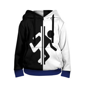 Детская толстовка 3D с принтом PORTAL в Ухте, 100% полиэстер | двухслойный капюшон со шнурком для регулировки, мягкие манжеты на рукавах и по низу толстовки, спереди карман-кенгуру с мягким внутренним слоем | aperture laboratories | glados | portal | portal 2 | valve | гладос | портал | портал 2 | челл