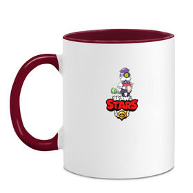 Кружка двухцветная с принтом BRAWL STARS:БАРЛИ в Ухте, керамика | объем — 330 мл, диаметр — 80 мм. Цветная ручка и кайма сверху, в некоторых цветах — вся внутренняя часть | bibi | brawl stars | brock | bull | crow | dinomike | el primo | leon | mobile game | nita | poko | ricochet | stars | tara | бравл старс | ворон | леон | мобильные игры