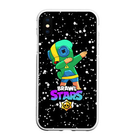 Чехол для iPhone XS Max матовый Brawl Stars Leon Dab: в Ухте, Силикон | Область печати: задняя сторона чехла, без боковых панелей | brawl | computer | dab | dance | game | gesture | hero | leon | main | moba | stars | герой | главный | даб | драки | жест | звезды | игра | компьютерная | лев | моба | танец