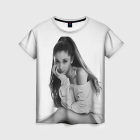 Женская футболка 3D с принтом Ariana Grande (Ариана Гранде) в Ухте, 100% полиэфир ( синтетическое хлопкоподобное полотно) | прямой крой, круглый вырез горловины, длина до линии бедер | ariana grande | актриса | американская певица | ариана | ариана гранде | гранде | девушка | музыка | певица | песни | продюсер