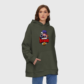 Худи SuperOversize хлопок с принтом Brawl Stars - Penny в Ухте, 70% хлопок, 30% полиэстер, мягкий начес внутри | карман-кенгуру, эластичная резинка на манжетах и по нижней кромке, двухслойный капюшон
 | brawl | penny | stars | герой | игра | компьютерная | мобильная | пенни