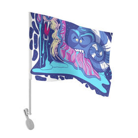 Флаг для автомобиля с принтом Улитка в Ухте, 100% полиэстер | Размер: 30*21 см | красочный | мультик | неон | панцирь | прикол | улитка | юмор | яркий