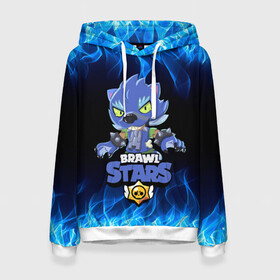 Женская толстовка 3D с принтом BRAWL STARS LEON ОБОРОТЕНЬ. в Ухте, 100% полиэстер  | двухслойный капюшон со шнурком для регулировки, мягкие манжеты на рукавах и по низу толстовки, спереди карман-кенгуру с мягким внутренним слоем. | bib | brawl stars | colt | crow | el brown | leon | leon shark | max | moba | sally leon | shark | акула | берли | биби | бравл старс | браун | ворон | жанр | игра | кольт | леон | леон акула | макс | нита | шелли