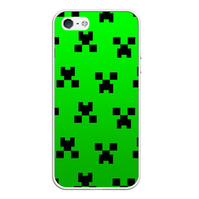 Чехол для iPhone 5/5S матовый с принтом MINECRAFT в Ухте, Силикон | Область печати: задняя сторона чехла, без боковых панелей | block | criper | cube | minecraft | pixel | блок | геометрия | крафт | крипер | кубики | майнкрафт | пиксели