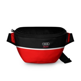 Поясная сумка 3D с принтом AUDI SPORT в Ухте, 100% полиэстер | плотная ткань, ремень с регулируемой длиной, внутри несколько карманов для мелочей, основное отделение и карман с обратной стороны сумки застегиваются на молнию | audi | auto | sport | авто | автомобиль | автомобильные | ауди | бренд | марка | машины | спорт