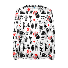 Детский лонгслив 3D с принтом Banksy в Ухте, 100% полиэстер | длинные рукава, круглый вырез горловины, полуприлегающий силуэт
 | banksy | анархизм | андерграунд | антивоенное движение | антиимпериализм | антикапитализм | бенкс | бенкси | бристоль | бэнкс | бэнкси | граффити | нигилизм | стрит арт | художник