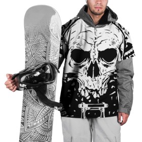 Накидка на куртку 3D с принтом Череп в Ухте, 100% полиэстер |  | art | skeleton | skull | арт | скелет | череп