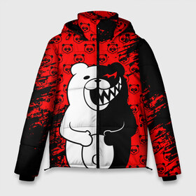 Мужская зимняя куртка 3D с принтом MONOKUMA в Ухте, верх — 100% полиэстер; подкладка — 100% полиэстер; утеплитель — 100% полиэстер | длина ниже бедра, свободный силуэт Оверсайз. Есть воротник-стойка, отстегивающийся капюшон и ветрозащитная планка. 

Боковые карманы с листочкой на кнопках и внутренний карман на молнии. | Тематика изображения на принте: anime | bear | black  white | danganronpa | kurokuma | monodam | monokuma | monomi | monotaro | pink | rabbit | school | shirokuma | аниме | главарь | мoноми | монокума | черно белый | школа