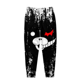 Мужские брюки 3D с принтом MONOKUMA. в Ухте, 100% полиэстер | манжеты по низу, эластичный пояс регулируется шнурком, по бокам два кармана без застежек, внутренняя часть кармана из мелкой сетки | anime | bear | black  white | danganronpa | kurokuma | monodam | monokuma | monomi | monotaro | pink | rabbit | school | shirokuma | аниме | главарь | мoноми | монокума | черно белый | школа