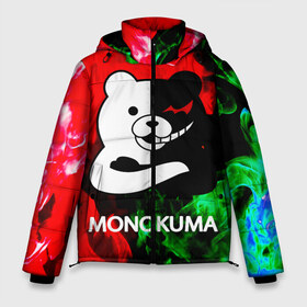 Мужская зимняя куртка 3D с принтом MONOKUMA в Ухте, верх — 100% полиэстер; подкладка — 100% полиэстер; утеплитель — 100% полиэстер | длина ниже бедра, свободный силуэт Оверсайз. Есть воротник-стойка, отстегивающийся капюшон и ветрозащитная планка. 

Боковые карманы с листочкой на кнопках и внутренний карман на молнии. | anime | bear | black  white | danganronpa | kurokuma | monodam | monokuma | monomi | monotaro | pink | rabbit | school | shirokuma | аниме | главарь | мoноми | монокума | черно белый | школа