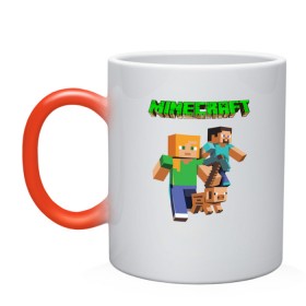 Кружка хамелеон с принтом Minecraft в Ухте, керамика | меняет цвет при нагревании, емкость 330 мл | 