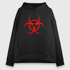 Женское худи Oversize хлопок с принтом BIOHAZARD в Ухте, френч-терри — 70% хлопок, 30% полиэстер. Мягкий теплый начес внутри —100% хлопок | боковые карманы, эластичные манжеты и нижняя кромка, капюшон на магнитной кнопке | biohazard | radiation | re | re3 | residenr evil | toxic | virusвирус | world war z | биохазард | обитель зла | радиация | токсик | эпидемия