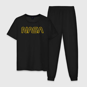 Мужская пижама хлопок с принтом NASA Vision Mission and Core Values (на спине) в Ухте, 100% хлопок | брюки и футболка прямого кроя, без карманов, на брюках мягкая резинка на поясе и по низу штанин
 | administration | aeronautics | apollo | core | gemini | mission | nasa | national | skylab | space | values | vision | аполлон | исследование | космическое | космос | наса | полёты | пространство | ракеты | униформа