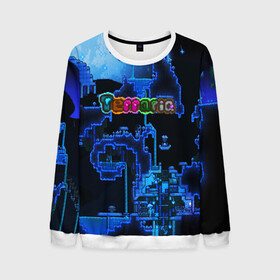 Мужской свитшот 3D с принтом Terraria в Ухте, 100% полиэстер с мягким внутренним слоем | круглый вырез горловины, мягкая резинка на манжетах и поясе, свободная посадка по фигуре | Тематика изображения на принте: game | pixel | terraria | игра | пиксель | террариа