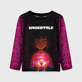 Детский лонгслив 3D с принтом UNDERTALE FRISK в Ухте, 100% полиэстер | длинные рукава, круглый вырез горловины, полуприлегающий силуэт
 | asriel dreemurr | chara | frisk | gaster blaster | sans | undertale | азриэль дримурр | андертейл | андрайн | гастер | меттатон | санс | фриск | чара