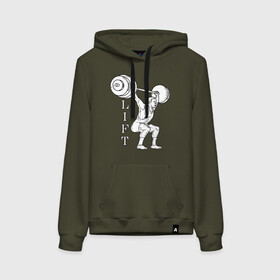 Женская толстовка хлопок Lift: в Ухте, френч-терри, мягкий теплый начес внутри (100% хлопок) | карман-кенгуру, эластичные манжеты и нижняя кромка, капюшон с подкладом и шнурком | lifting | wheight lifting | wheightlifting | тяжелая атлетика | штанга | штангист