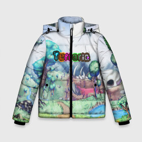 Зимняя куртка для мальчиков 3D TERRARIA: в Ухте, ткань верха — 100% полиэстер; подклад — 100% полиэстер, утеплитель — 100% полиэстер | длина ниже бедра, удлиненная спинка, воротник стойка и отстегивающийся капюшон. Есть боковые карманы с листочкой на кнопках, утяжки по низу изделия и внутренний карман на молнии. 
Предусмотрены светоотражающий принт на спинке, радужный светоотражающий элемент на пуллере молнии и на резинке для утяжки | game | pixel | terraria | игра | пиксель | террариа