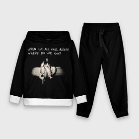 Детский костюм 3D (с толстовкой) с принтом Billie Eilish в Ухте,  |  | bad guy | billie eilish | billieeilish | merch | when we all fall asleep where do we go | билли