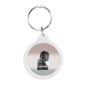 Брелок круглый с принтом Death Stranding в Ухте, пластик и полированная сталь | круглая форма, металлическое крепление в виде кольца | baby | child | death stranding | genius | kojima | kojima productions | skull | гений | кодзима | кодзима гений | младенец | ребенок | хидэо кодзима | череп