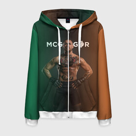 Мужская толстовка 3D на молнии с принтом Conor McGregor в Ухте, 100% полиэстер | длина до линии бедра, манжеты и пояс оформлены мягкой тканевой резинкой, двухслойный капюшон со шнурком для регулировки, спереди молния, по бокам два кармана | conor | conor mcgregor | mcgregor | mma | ufc | бокс | борьба | конор | конор мак грегор | мма | юфс