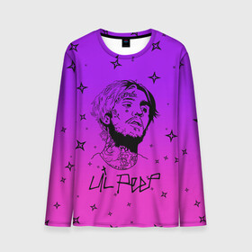 Мужской лонгслив 3D с принтом LIL PEEP. в Ухте, 100% полиэстер | длинные рукава, круглый вырез горловины, полуприлегающий силуэт | lil peep | lil prince | pink | зарубежная музыка | зарубежный рэп | лил пип | маленький принц