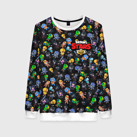 Женский свитшот 3D с принтом BRAWL STARS LEON | БРАВЛ СТАРС (Z) в Ухте, 100% полиэстер с мягким внутренним слоем | круглый вырез горловины, мягкая резинка на манжетах и поясе, свободная посадка по фигуре | Тематика изображения на принте: brawl stars | brawler | bull | colt | crow | evil gene | gene | leon | leon shark | mortis | mr.p | nani | shark | spike | stars | surge | werewolf | акула | берли | бравл старз | бравлер | волна | ворон | джин | динамайк | кольт | леон | ле