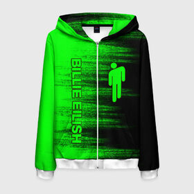 Мужская толстовка 3D на молнии с принтом BILLIE EILISH в Ухте, 100% полиэстер | длина до линии бедра, манжеты и пояс оформлены мягкой тканевой резинкой, двухслойный капюшон со шнурком для регулировки, спереди молния, по бокам два кармана | ayelish | bad guy | bellyache | bilie eilish | bilie elish | billie | billie eilish | eilish | electronic | elish | music | били айлиш | билли айлиш | эйлиш | элиш