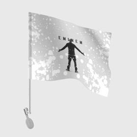 Флаг для автомобиля с принтом EMINEM | ЭМИНЕМ (Z) в Ухте, 100% полиэстер | Размер: 30*21 см | eminem | rap | зарубежный реп | реп | эминем