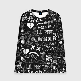 Мужской лонгслив 3D с принтом LIL PEEP LOGOBOMBING | ЛИЛ ПИП в Ухте, 100% полиэстер | длинные рукава, круглый вырез горловины, полуприлегающий силуэт | lil peep | lil prince | pink | зарубежная музыка | лил пип | маленький принц