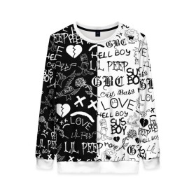 Женский свитшот 3D с принтом LIL PEEP LOGOBOMBING в Ухте, 100% полиэстер с мягким внутренним слоем | круглый вырез горловины, мягкая резинка на манжетах и поясе, свободная посадка по фигуре | lil peep | lil prince | pink | зарубежная музыка | лил пип | маленький принц