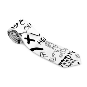 Галстук 3D с принтом LIL PEEP | ЛИЛ ПИП LOGOBOMBING в Ухте, 100% полиэстер | Длина 148 см; Плотность 150-180 г/м2 | Тематика изображения на принте: lil peep | lil prince | pink | зарубежная музыка | лил пип | маленький принц