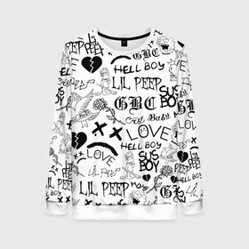 Женский свитшот 3D с принтом LIL PEEP | ЛИЛ ПИП LOGOBOMBING в Ухте, 100% полиэстер с мягким внутренним слоем | круглый вырез горловины, мягкая резинка на манжетах и поясе, свободная посадка по фигуре | lil peep | lil prince | pink | зарубежная музыка | лил пип | маленький принц