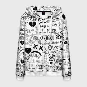 Мужская толстовка 3D на молнии с принтом LIL PEEP ЛИЛ ПИП LOGOBOMBING в Ухте, 100% полиэстер | длина до линии бедра, манжеты и пояс оформлены мягкой тканевой резинкой, двухслойный капюшон со шнурком для регулировки, спереди молния, по бокам два кармана | Тематика изображения на принте: lil peep | lil prince | pink | зарубежная музыка | лил пип | маленький принц