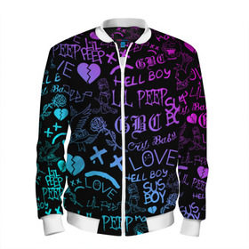 Мужской бомбер 3D с принтом LIL PEEP NEON | ЛИЛ ПИП НЕОН в Ухте, 100% полиэстер | застегивается на молнию, по бокам два кармана без застежек, по низу бомбера и на воротнике - эластичная резинка | lil peep | lil prince | pink | зарубежная музыка | лил пип | маленький принц