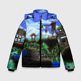 Зимняя куртка для мальчиков 3D TERRARIA EXCLUSIVE: в Ухте, ткань верха — 100% полиэстер; подклад — 100% полиэстер, утеплитель — 100% полиэстер | длина ниже бедра, удлиненная спинка, воротник стойка и отстегивающийся капюшон. Есть боковые карманы с листочкой на кнопках, утяжки по низу изделия и внутренний карман на молнии. 
Предусмотрены светоотражающий принт на спинке, радужный светоотражающий элемент на пуллере молнии и на резинке для утяжки | game | pixel | terraria | игра | пиксель | террариа