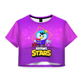 Женская футболка Crop-top 3D с принтом Brawl Stars. Mr. P в Ухте, 100% полиэстер | круглая горловина, длина футболки до линии талии, рукава с отворотами | bo | brawl | brock | bull | colt | dynamike | elprimo | jessie | leon | moba | nita | shelly | stars | бо | брок | булл | джесси | динамайк | кольт | леон | нита | шелли | эльпримо