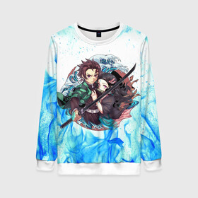 Женский свитшот 3D с принтом КЛИНОК РАССЕКАЮЩИЙ ДЕМОНОВ | DEMON SLAYER KIMETSU NO YAIBA  в Ухте, 100% полиэстер с мягким внутренним слоем | круглый вырез горловины, мягкая резинка на манжетах и поясе, свободная посадка по фигуре | demon slayer | demon slayer: kimetsu no yaiba | kimetsu | kimetsu no yaiba | nezuko | slayer | tanjiro | клинок рассекающий демонов | незуко | танджиро | шинобу кочо