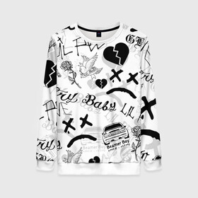 Женский свитшот 3D с принтом LIL PEEP в Ухте, 100% полиэстер с мягким внутренним слоем | круглый вырез горловины, мягкая резинка на манжетах и поясе, свободная посадка по фигуре | lil peep | lil prince | pink | зарубежная музыка | лил пип | маленький принц