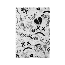 Обложка для паспорта матовая кожа LIL PEEP: в Ухте, натуральная матовая кожа | размер 19,3 х 13,7 см; прозрачные пластиковые крепления | lil peep | lil prince | pink | зарубежная музыка | лил пип | маленький принц