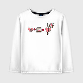 Детский лонгслив хлопок с принтом NUTELLA в Ухте, 100% хлопок | круглый вырез горловины, полуприлегающий силуэт, длина до линии бедер | 14 февраля | антивалентин | день святого  валентина | любовь | подарок