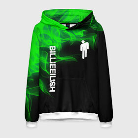 Мужская толстовка 3D с принтом BILLIE EILISH в Ухте, 100% полиэстер | двухслойный капюшон со шнурком для регулировки, мягкие манжеты на рукавах и по низу толстовки, спереди карман-кенгуру с мягким внутренним слоем. | be | billie | billie eilish | blohsh | ghoul | билли | билли айлиш