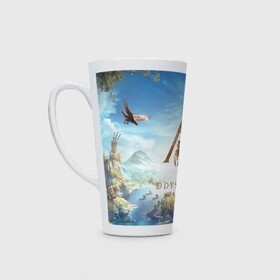 Кружка Латте с принтом ASSASSIN`S CREED | АССАССИНС КРИД (Z) в Ухте, Белая керамика | Объем 480 мл; Высота 150 мм; Диаметр 90 мм | Тематика изображения на принте: slayer | асасин | ассасин крид | ассассин | тамплиеры