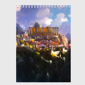 Скетчбук с принтом HEROES 3 в Ухте, 100% бумага
 | 48 листов, плотность листов — 100 г/м2, плотность картонной обложки — 250 г/м2. Листы скреплены сверху удобной пружинной спиралью | angel | armor | artwork | creature | dragon | fantasy | fantasy art | game | griffin | heroes | heroes maps | heroes of might and magic | knight | might and magic | sword | warriors | weapon | wings | герои