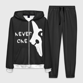 Мужской костюм 3D с принтом Never One в Ухте, 100% полиэстер | Манжеты и пояс оформлены тканевой резинкой, двухслойный капюшон со шнурком для регулировки, карманы спереди | Тематика изображения на принте: jinx | kda | league | lol | moba | pentakill | riot | rise | rus | skins | варвик | варус | воин | легенд | лига | лол | маг | стрелок | танк | чемпион