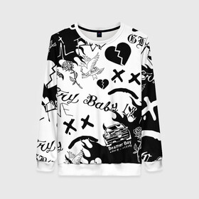 Женский свитшот 3D с принтом LIL PEEP | ЛИЛ ПИП в Ухте, 100% полиэстер с мягким внутренним слоем | круглый вырез горловины, мягкая резинка на манжетах и поясе, свободная посадка по фигуре | lil peep | lil prince | pink | зарубежная музыка | лил пип | маленький принц