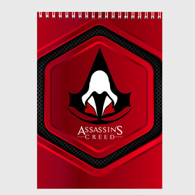 Скетчбук с принтом Assasins creed в Ухте, 100% бумага
 | 48 листов, плотность листов — 100 г/м2, плотность картонной обложки — 250 г/м2. Листы скреплены сверху удобной пружинной спиралью | creed | асасин | асасин крид | ассасин | ассассин | войско | крид | меч | приключения | самурай
