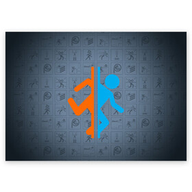 Поздравительная открытка с принтом PORTAL в Ухте, 100% бумага | плотность бумаги 280 г/м2, матовая, на обратной стороне линовка и место для марки
 | Тематика изображения на принте: aperture laboratories | glados | portal | portal 2 | valve | гладос | портал | портал 2 | челл